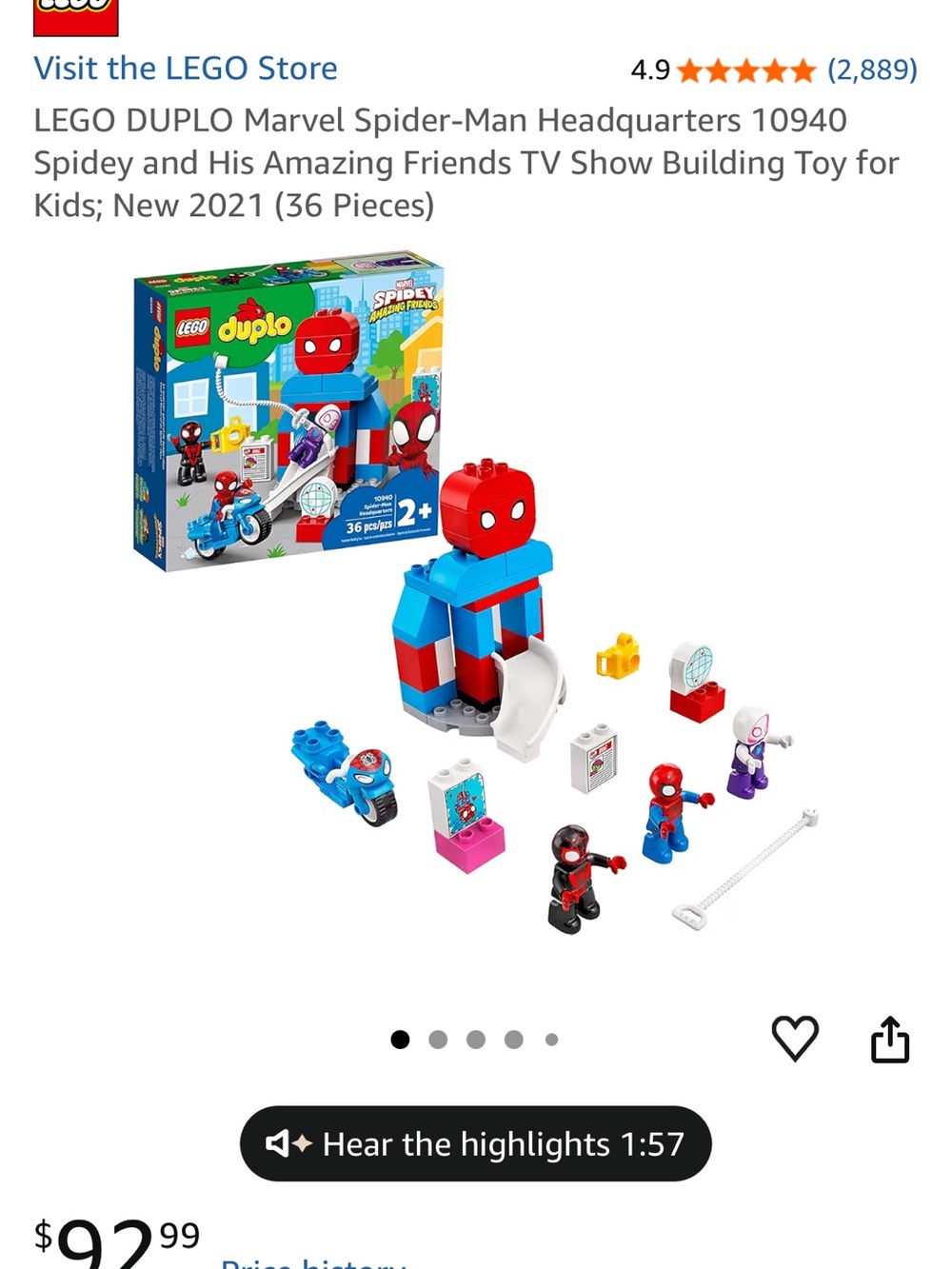 Lego Duplo Spider-Man Playset in Red, Blue, White
